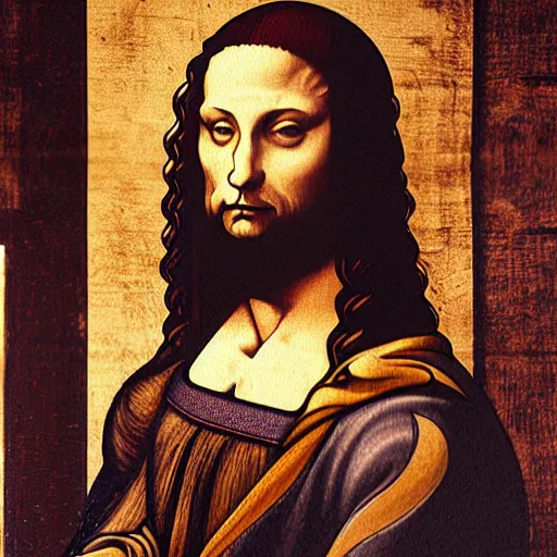 Prompt: ai pretending to be him, da vinci painting,