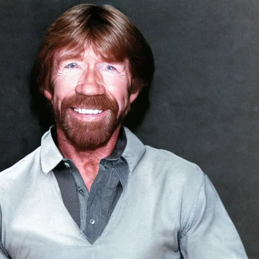 Image similar to photo of Chuck Norris looking incredibly skinny and malnourished, professional photo