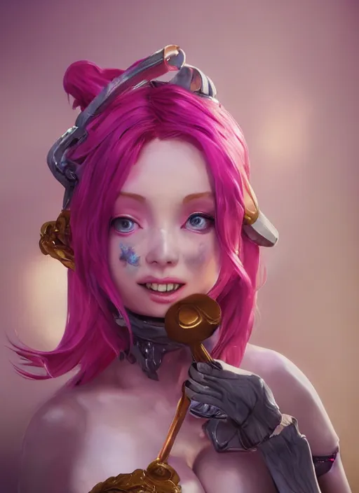 Prompt: joyful seraphine, from league of legends, pink hair, au naturel, studio microphone, new musical instruments, hyper detailed, digital art, trending in artstation, cinematic lighting, studio quality, smooth render, unreal engine 5 rendered, octane rendered, art style by klimt and nixeu and ian sprigger and wlop and krenz cushart