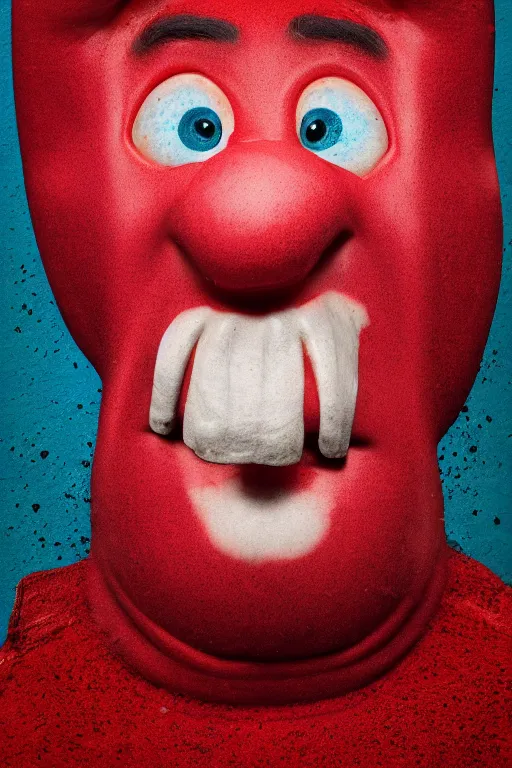 Image similar to a mugshot photograph of the kool - aid man. uhd hyperrealistic photorealisitc hyperdetailed detailed