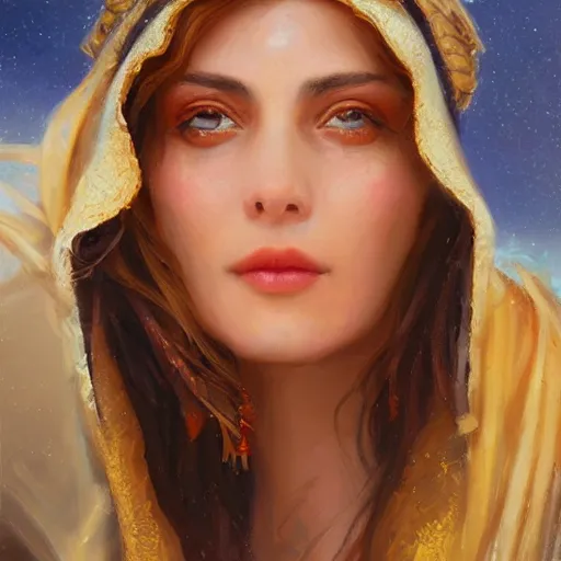Prompt: portrait of a greek woman ( 3 5 ) from greece in 2 0 2 1, an oil painting by ross tran and thomas kincade