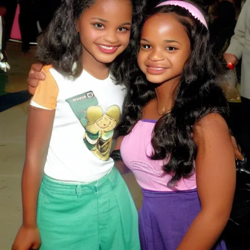 Prompt: a little girl meeting kyla pratt in 2 0 0 1