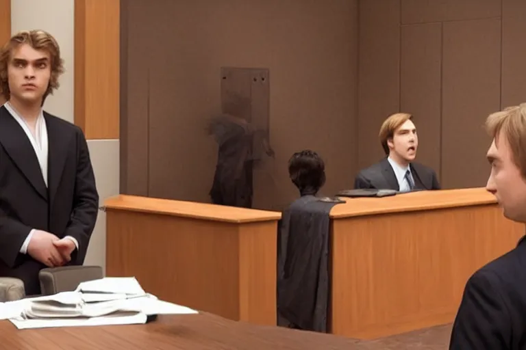 Image similar to anakin skywalker talking to jimmy mcgill in court, us court, 1 0 8 0 p, court session images, realistic faces