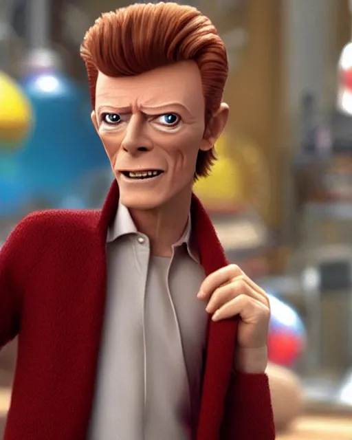 Prompt: David Bowie in Pixar’s Up!