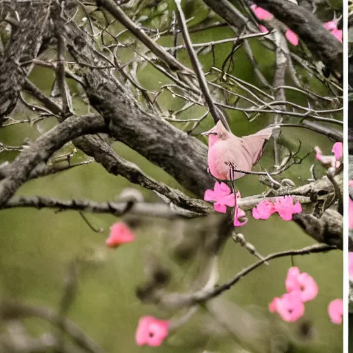 Prompt: pink bird cinematography