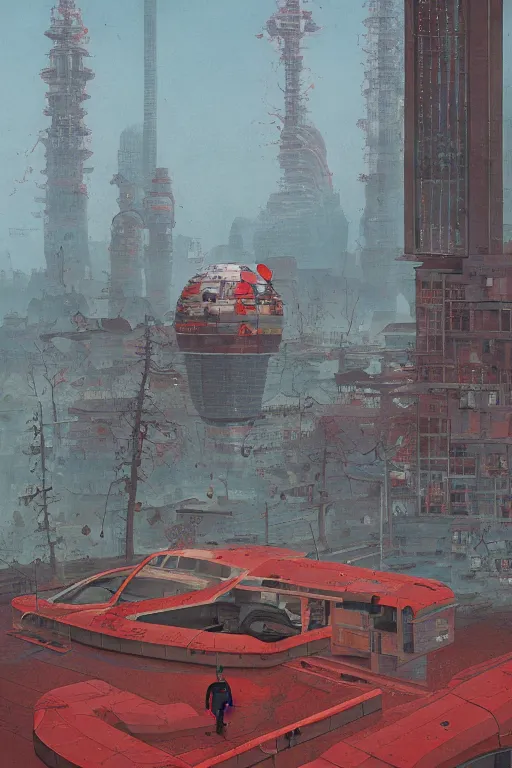 Image similar to akira, by simon stalenhag