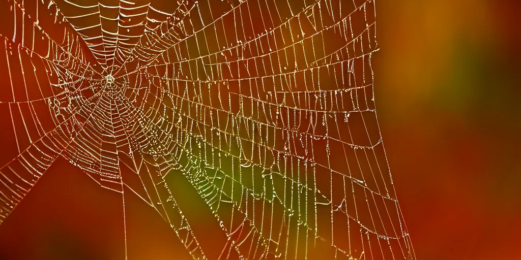 Image similar to fractal spiderweb encased in amber, bubbles, translucent, bokeh, realistic, hyperdetailed