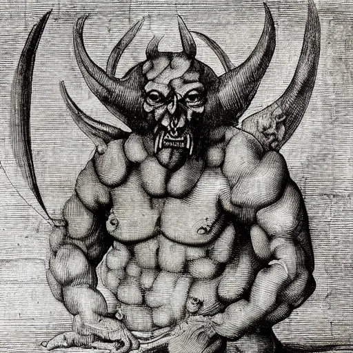 Image similar to devil painted by leonardo da vinci