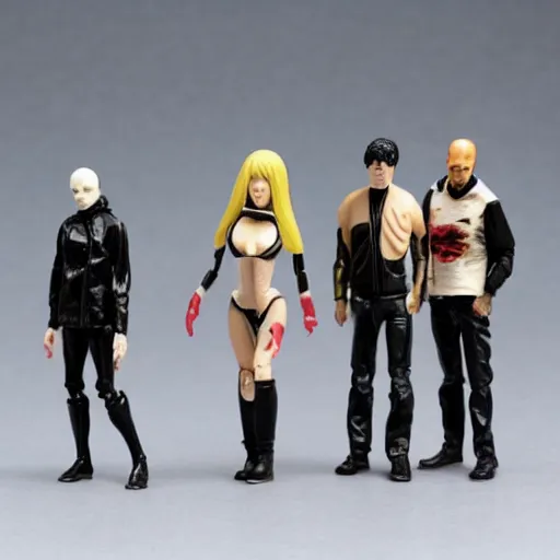 Image similar to throbbing gristle band action figures