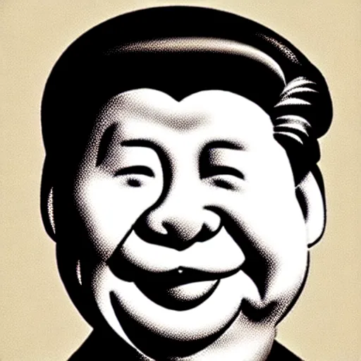 Image similar to The face of Xi Jinping drawn like the face of Winnie the Pooh, cartoon