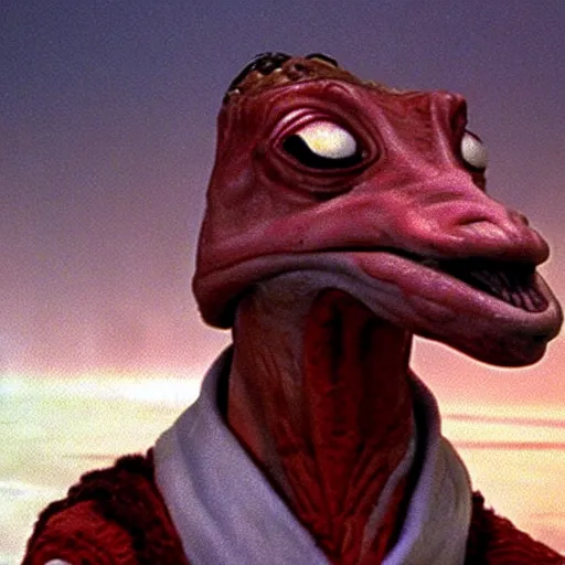 Image similar to jar jar binks reacting to atomic warfare