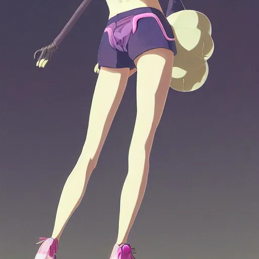 Prompt: a beautiful boyish natalie portman gravure model, wearing oversized pink suspender pants and transparent jet flight backpack, inflatable future shoes, future locomotive style, future inflatable jacket, trending on pixiv fanbox, painted by greg rutkowski makoto shinkai takashi takeuchi studio ghibli, akihiko yoshida