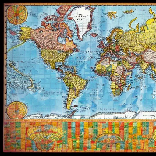 Image similar to accurate world map, full map, in the style of candy