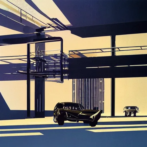 Image similar to gta : dubai, by syd mead