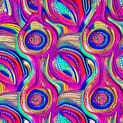 Prompt: psychedelic fabric