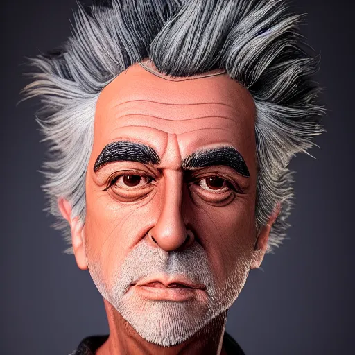 Image similar to rick sanchez closeup photograph dslr photorealistic, studio lighting, ektachrome, detailed, intricate, face detail, perfect face, fine detailes, realistic shaded, fine - face, pretty face