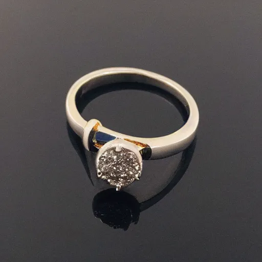 Image similar to diamond ring with a galaxy as the pearl