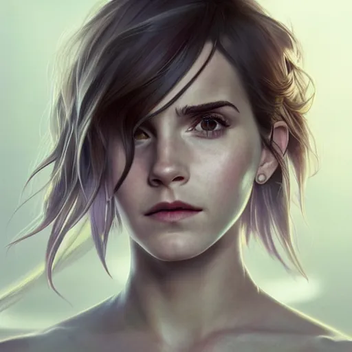 Image similar to ultra realistic illustration, emma watson as ghost in the shell anime, intricate, elegant, highly detailed, digital painting, artstation, concept art, smooth, sharp focus, illustration, art by artgerm and greg rutkowski and alphonse mucha and wlop