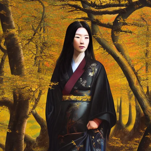Prompt: a young handsome chinese prince, long black hair, golden eyes, elegant, intricate, backlit, incredible lighting, strong rim light, subsurface scattering, epic beautiful landscape, cherry trees, highly detailed, god rays, digital painting, by Heise Jinyao, Heise-Lian Yan Fang, Feimo, Rossdraws, HDRI, vivid colors, high contrast, 8k resolution, photorealistic