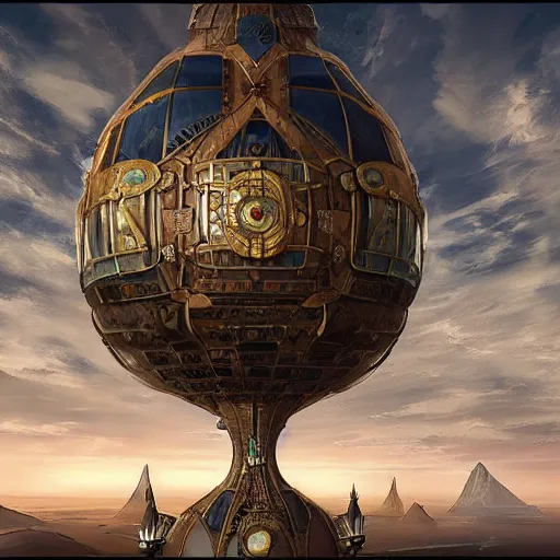 Image similar to enormous flying city!! in a gigantic faberge egg, sky!!!, steampunk, aetherpunk, fantasy art, unreal engine,