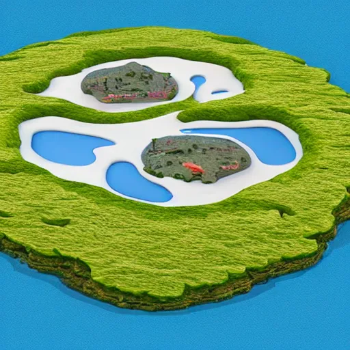 Prompt: floating islands with futuristic minimalistic houses on them floating above the chinese province, 8k, detailed, soft colors,