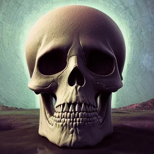 Image similar to portrait_of_a_melting_skull._intricate_abstract._intricate_artwork._by_Tooth_Wu_wlop_beeple_dan_mumford._octane_render_trending_on_artstat