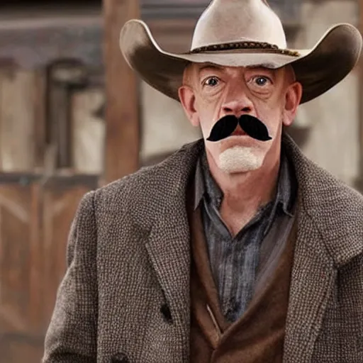 Image similar to j. k. simmons!!!! as a cowboy with a moustache