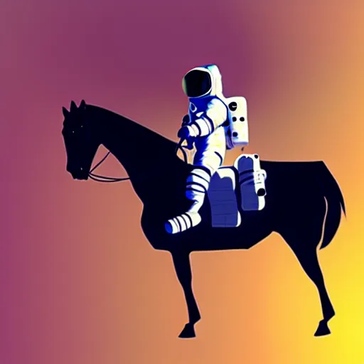 Image similar to an astronaut is carrying a horse on his neck, concept art, fantasia photo