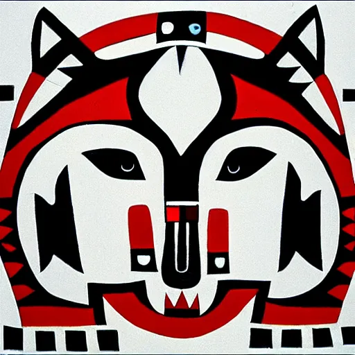 Image similar to wolf. pacific northwest coast, haida gwaii, haida, formline, native art, tribal art, haida, clean, symmetrical