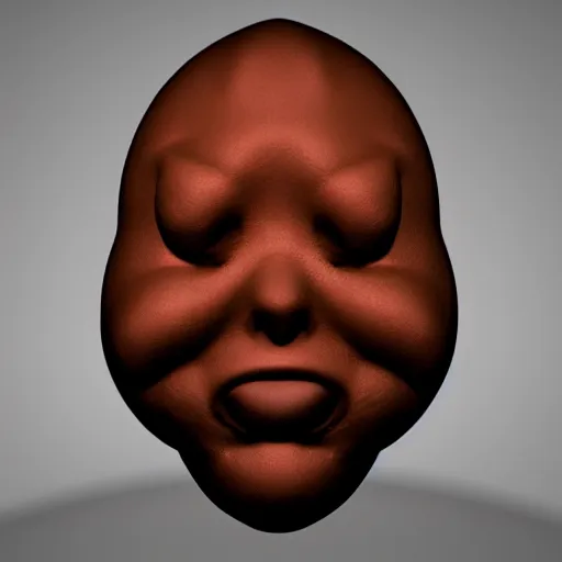 Prompt: blob with a detailed face, 3 d render, rendered lighting
