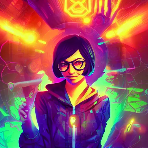 Image similar to skill magic geek inside matrix deepdream radiating a glowing aura stuff loot legends stylized digital illustration video game icon artstation lois van baarle, ilya kuvshinov, rossdraws,