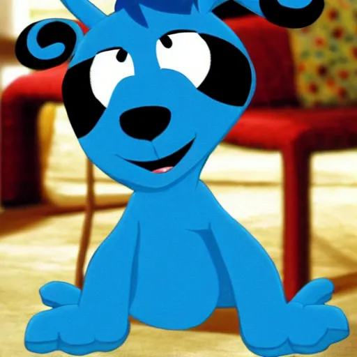 Image similar to blues clues with bloo from foster's home for imaginary friends