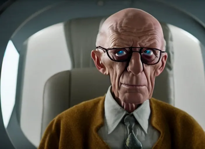 Prompt: film still of professor farnsworth in the new scifi movie, 4 k