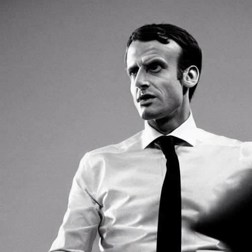 Prompt: Emmanuel Macron speech in American Psycho (1999)