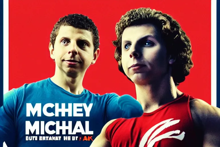 Prompt: “ a very buff bodybuilder michael cera runs for president, historic moment, propaganda poster, 4 k, news piece ”