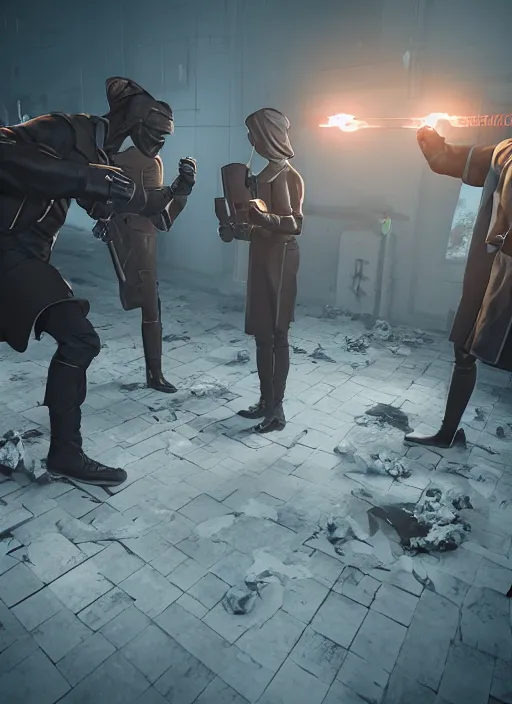 Prompt: class struggle by Kandindky and WLOP, Unreal Engine 5, Lumen, Nanite