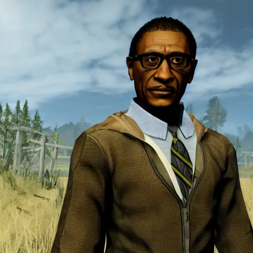 Image similar to Video game screenshot of Gustavo Fring in skyrim