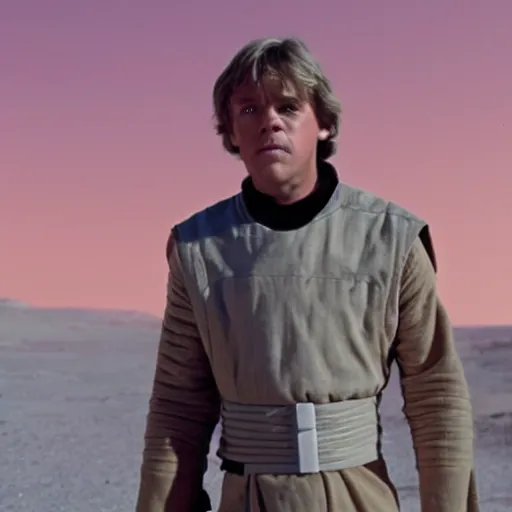 Prompt: photo of Luke skywalker on planet Mars, 8k,