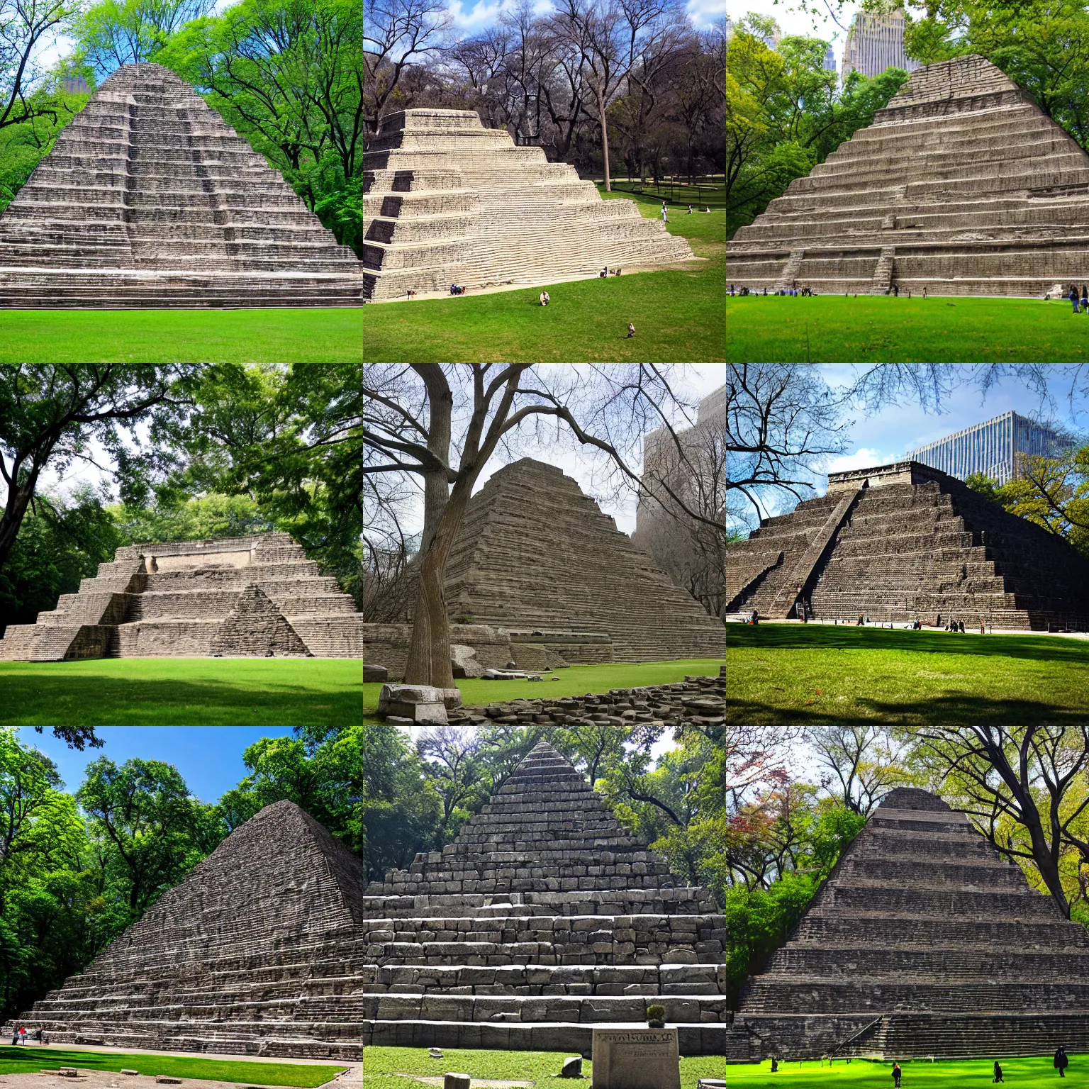 Prompt: Pyramid ruins in Central Park