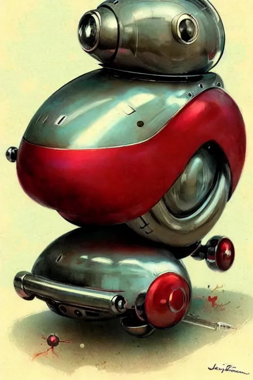 Image similar to ( ( ( ( ( 1 9 5 0 s retro future android robot fat robot mouse wagon. muted colors., ) ) ) ) ) by jean - baptiste monge,!!!!!!!!!!!!!!!!!!!!!!!!! chrome red