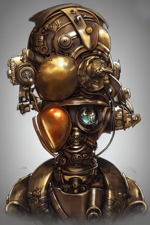 Image similar to steampunk helmet fantasy art mask robot ninja stylized digital illustration sharp focus, elegant intricate digital painting artstation concept art global illumination ray tracing advanced technology chaykin howard and campionpascale and cooke darwyn and davis jack