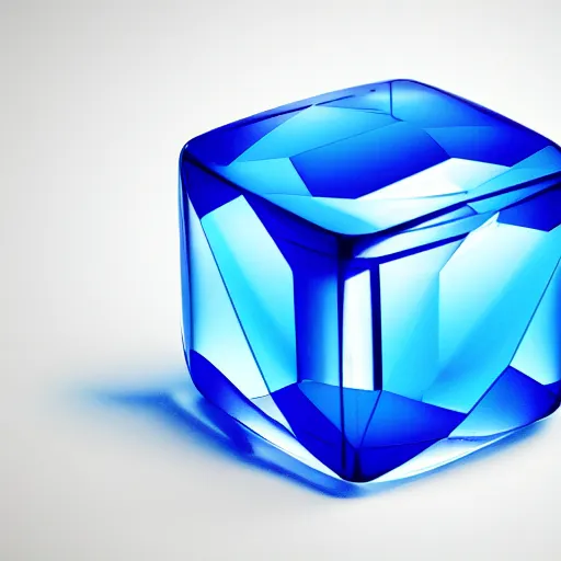 Image similar to transparent blue crystal cube inside half transparent seven color perfectly geometric ball, hyper realistic, max qualiry, octane render