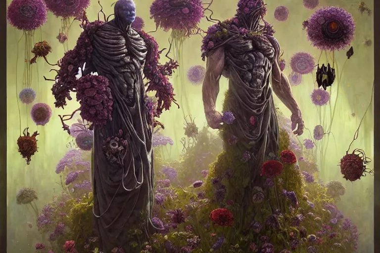 Image similar to the platonic ideal of flowers, rotting, insects and praying of cletus kasady carnage thanos dementor doctor manhattan chtulu mandelbulb spirited away bioshock davinci heavy rain, d & d, fantasy, ego death, decay, dmt, psilocybin, art by artgerm and greg rutkowski and alphonse mucha and john bauer