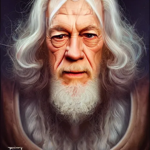 Image similar to BeePunk gandalf portrait Pixar style, by Tristan Eaton Stanley Artgerm and Tom Bagshaw