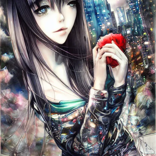 Prompt: urban lifestyle by artgerm yoshitaka amano