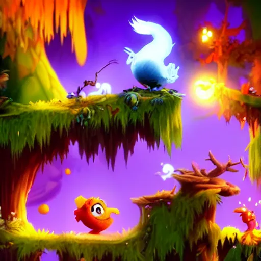 Image similar to rayman in the Ori blind forest