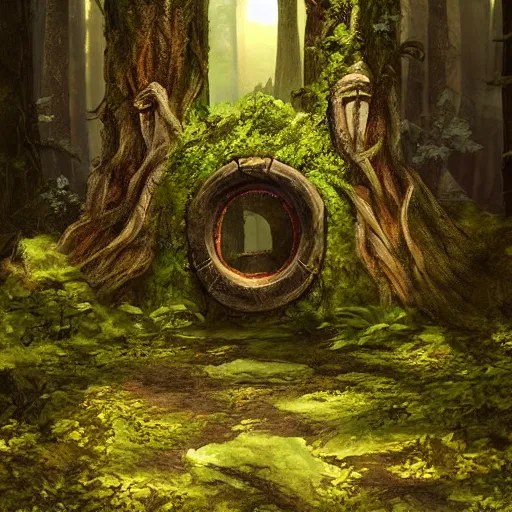 Image similar to portal in a forest in middle earth