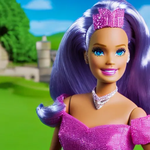 Image similar to barbie and the diamond castle live action remake, 4 k, film still