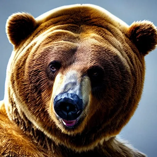 Image similar to a bear angry with the internet