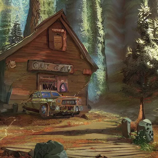 Prompt: gravity falls, realistic, photoreal, highly detailed.